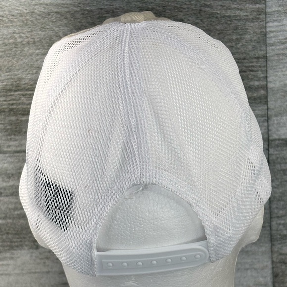 Cohutta Knife Co. GA US Patch Mesh Snap Back Hat Cap Outdoor OSFA White Tan - Picture 5 of 13